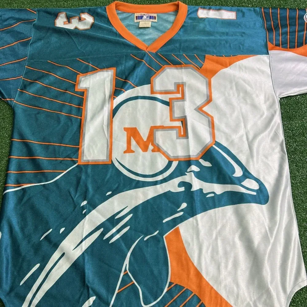 Vintage 1996 Dan Marino Miami Dolphins Big Logo Starter Jersey Mens‎ XL All Over